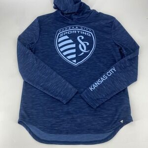 Sporting KC Kansas City Fanatics Heathered Blue Hoodie Mens L G